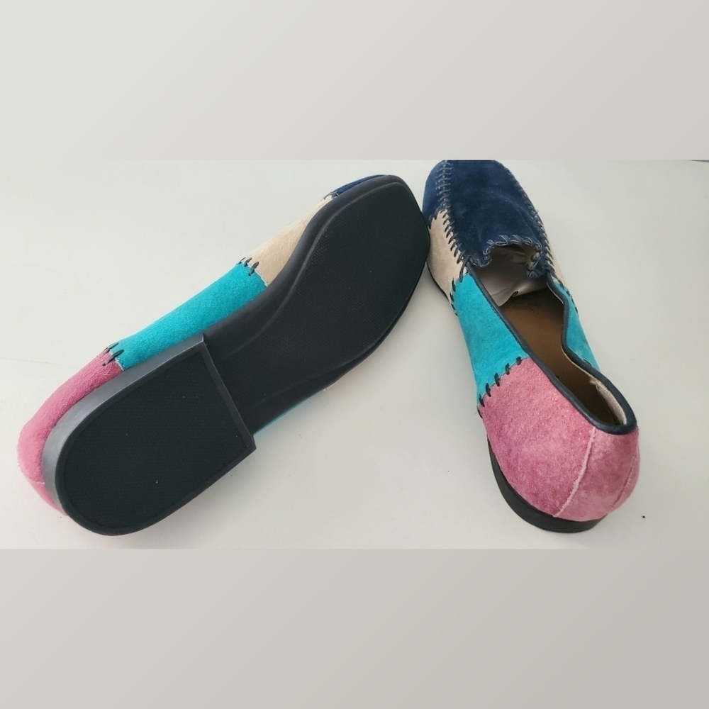 Valley Land Color Block Leather Suede Shoes - Picture 4 of 8